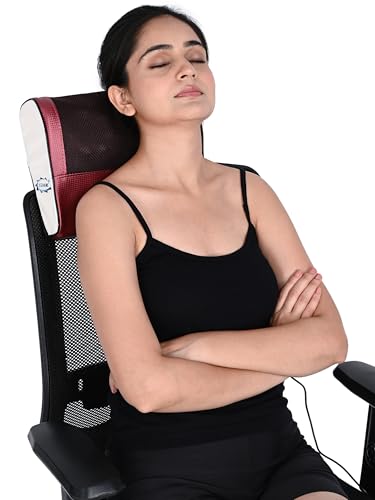 Image of GHK H108 Electric Neck, Back Shiatsu Full Body Massager for Pain Relief Home & Office Use, Massage Pillow, Electric Charger Included (Unisex, Multi)