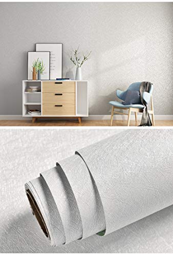 Cohoo Home Silk White Wallpaper Peel and Stick Contact Paper White Textured Contact Paper for Cabinets Self Adhesive Removable Wallpaper for Bedroom Wall Sticky Waterproof Shelf Liner 15.7inW 197inL