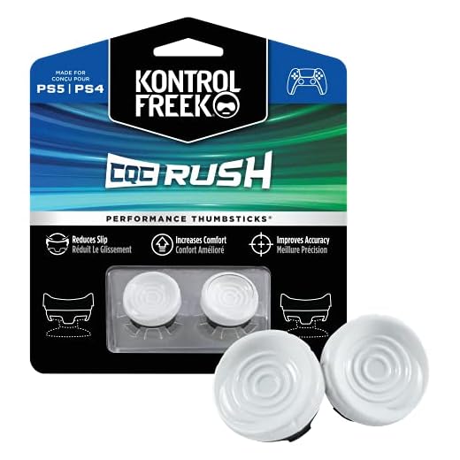 KontrolFreek CQC Rush for Playstation 4 (PS4) and Playstation 5 (PS5) Controller | Performance Thumbsticks | 2 Mid-Rise Concave | White