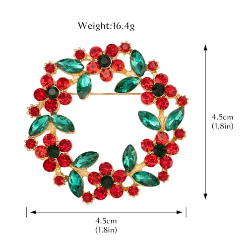 Image of Womens Wreath Flower Brooch Pin Crystal Brooch for Women