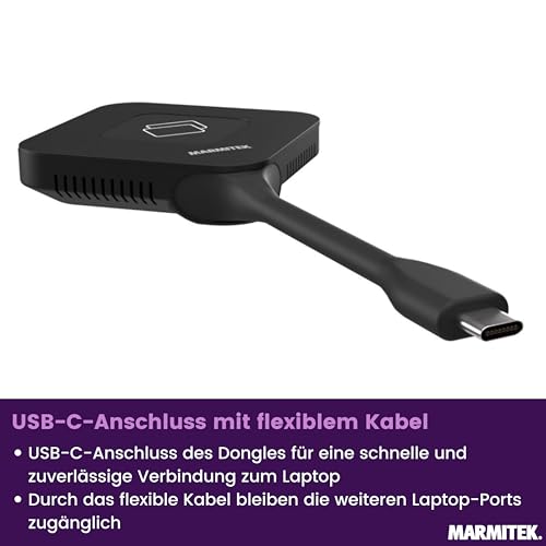 Wireless Presentation - Marmitek Stream 4K Pro KIT (2TX/1RX) - Drahtloses Präsentationssystem mit 2 Sender (USB-C Dongle) und 1 Empfänger - HDMI-Präsentationssystem - 4K-Konferenzlösung - Touchback