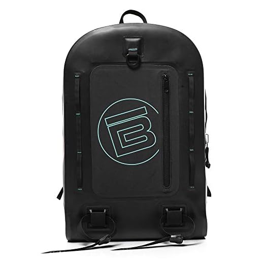 BOTE Highwater Backpack Waterproof Dry Bag Laptop Sleeve Backpack with 28 Liter Capacity Fully Submersible Fishing SUP Kayak, Paddle Board Safe, Black