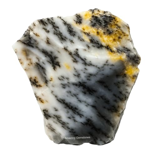 Image of Amazing Gemstone Dendrite Opal Raw Crystals and Healing Stones, Natural Rocks for Tumbling - DIY Raw Stones and Crystals, 2 Pieces