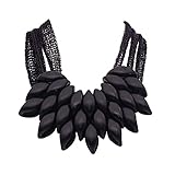 Pingyongchang H&Z Bib Necklace Gold and Black Chunky Layered Choker Necklace,African Choker Collar Bib Chunky Necklaces Collar Necklace Jewelry Gifts for Women-black
