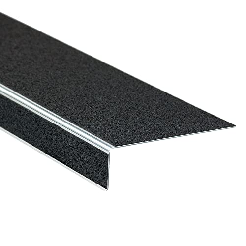AnTina TAPES® Treppen-Kanten-Profil 'Thin Line' 100 mm, Kanten-Schutz-Profil mit Antirutsch-Beschichtung R13 für Treppen & Stufen (10x80cm, gelb/schwarz)