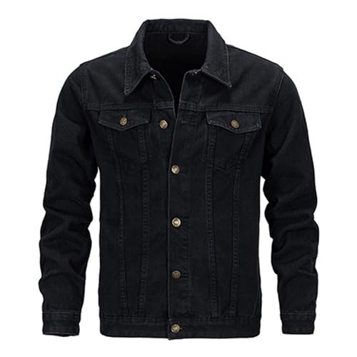 Veste en jean classique hommes grande taille coton revers - 5
