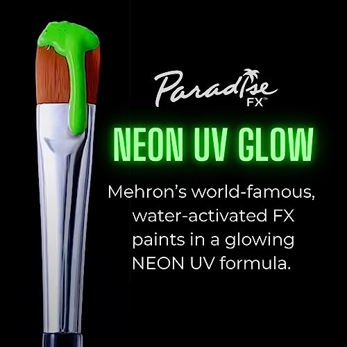Image of Mehron Paradise FX UV Neon Glow - Martian - Neon Green /Green UV 0.25 oz | Pro Water-Activated Shimmer Paint for Raves, Costumes, SFX, Halloween, Stage, Screen, Theater & Cosplay
