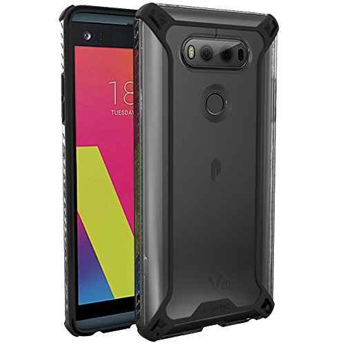 Poetic Affinity-LG-V20-Black Case, Affinity Series Premium Thin/No Bulk/Slim fit/Clear/Dual Material Protective Bumper Case - Black/Clear