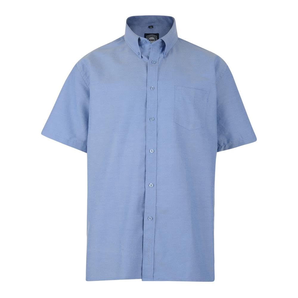 Kam Men's Denim Casual Short Sleeve Oxford Shirt For In 7XL