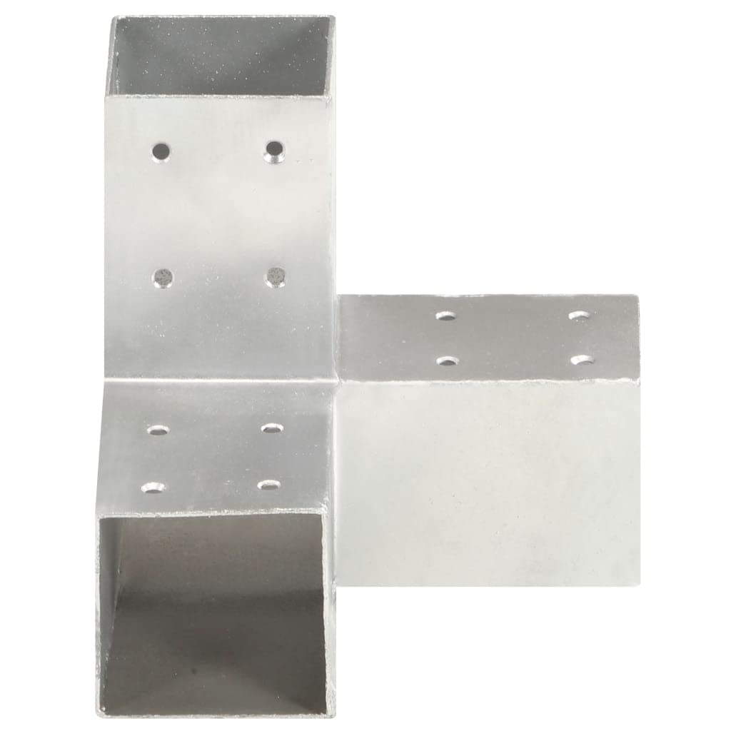 vidaXL 4x Conectores de Postes en Y Soporte Jardín Patio al Aire Libre Estacas Exterior Valla Cerca Separador Metal Galvanizado 81x81mm