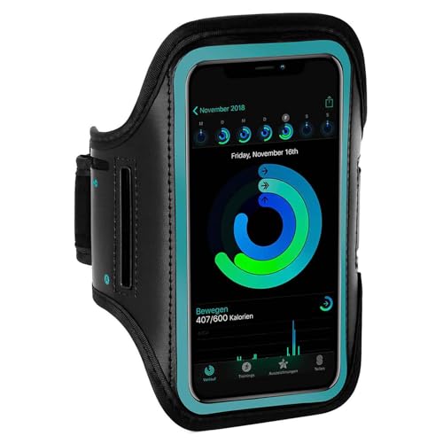 ONEFLOW Brazalete deportivo para teléfono móvil compatible con Samsung Galaxy S24 FE Armtasche Fitness Armband Sport Laufarmband Outdoor Handyhülle Joggen Arm Halterung Smartphone Handytasche Blau