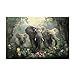CDSASHCA Jungle and Elephants Jigsaw Puzzle 1000 Pcs, Ideal for Game Night, Oil Painting Animal Wooden Jigsaw Puzzle, 1000 Piece Puzzle for Adults, Challenging Charm Puzzle for Game Night