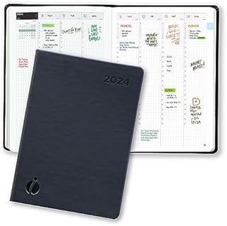 Inamio 24-2024 Dated Diary  A5 Week to View Planner  Includes Monthly Views  Annual Calendar with 24 Hour View and Japanese Design, Notes and Hardcover  A5