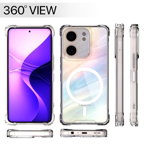 Image of Amazon Basics Back Cover for Oppo A5x Mag-Safe Shockproof PC + TPU Protective Case Magnetic Support Bumper Case (Transparent Mag-Safe)