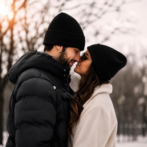 Image of Winter Cap for Men & Women Stylish, Beanie Cap, Woolen Cap for Man & Woman with Fur Inside, Round Shaped