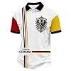 Eagle Print Men's Supportive T-Shirt Flag Colors Short Sleeves Turn-down Collar With Buttons T-Shirt Sport Man Breathable Comfortable Classic Tees Casual, White 7, 3XL #3