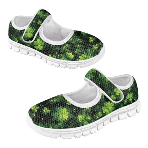 Mary Janes for Girls St. Patrick's Day Print Dress Shoes Kids School Shoes Toddler Mesh Walking Shoes with Adjustable Strap2
