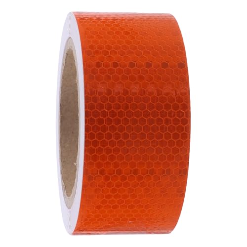 Ciieeo Cinta Reflectante para Exteriores de Alta Visibilidad, Adhesiva y Resistente de Pvc, Color Naranja, Rollo para Advertencia de Seguridad Nocturna y Señalización Industrial