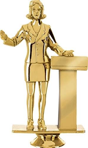 Crown Awards Female Speech Award Trophy - 11 Inch Customized First Place Public Speaking Trophies Prime