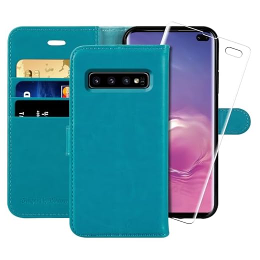 MONASAY Samsung Galaxy S10 Plus Fodral, Samsung S10 Plus Plånboksfodral, Stöttåligt Läderfodral med [Kortplatser][Kickstand][Magnetisk Stängning] Flip Skal Kompatibelt med Samsung S10 Plus 6,4"