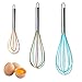 Fouet Ballon Mélangeur d'Oeuf en Silicone Fouet Patisserie Fouet Manuel Cuisine Acier Inoxydable Fouet Cuisine Ustensiles pour Mélanger Fouet à Sauce Fouet en Fil Fouet Cuisine Professionnel 3 Pièces