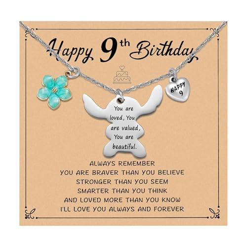 Image of Ukodnus 6-10 Year Old Birthday Necklace Gifts, You are Loved Valued Beautiful Gift, Birthday Jewelry Gift for Daughter Granddaughter Niece