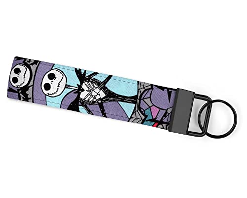 Jack Skellington Geometric Handmade Keychain Wristlet