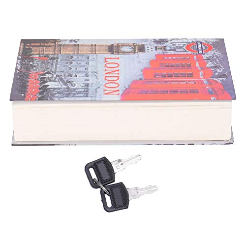 Miniatura 7 de Caja Fuerte Libro Con 2 Llaves, 22 X 15 X 4,5 Cm Caja De Seguridad En Forma De Libro De Londres Metal Secretos Caja De Almacenamiento Con Candado Para Efectivo Joyería