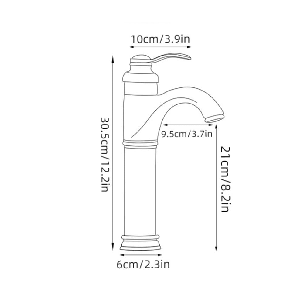Rubinetto miscelatore per lavabo, stile retrò, leva singola, struttura in ottone per acqua calda e fredda, finitura anticata, tubi standard