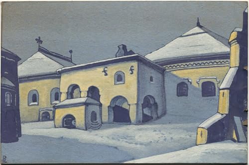 Impression tableaux peinture sur toile Vieux Pskov Nicholas Roerich 60x90cm