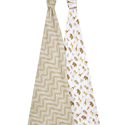 Image of aden + anais Essentials Swaddle Blanket, Muslin Blankets for Girls & Boys, Baby Receiving Swaddles, Newborn Gifts, Infant Shower Items, 2 Pack, Tanzania