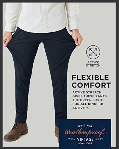 Weatherproof Vintage Hiking Pants For Men | Casual Stretch Pants For Men | Straight Slim Fit Chino Mens Tech Pants | Size 34W X 32L, Navy #TOP3