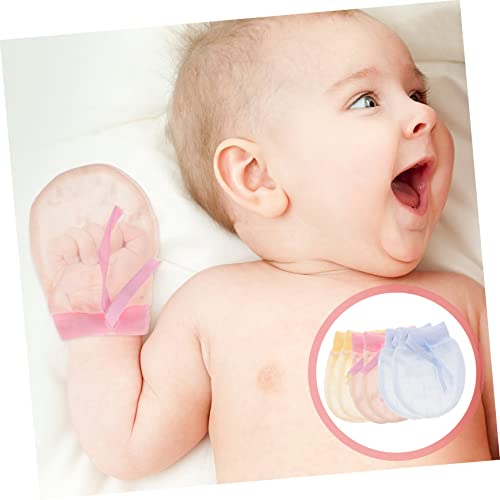 FRCOLOR 3pairs Gloves Months Newborn Mittens Comfortable Cotton Stop Thumb Sucking Finger Sucking Guard Portable Gloves2