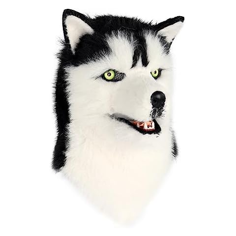 HAOAN Furry Dog Mask Animal Full Head Wolf Realistic Masks for Halloween Carnival Fancy Dress Party Cosplay Costume Women Men Cover