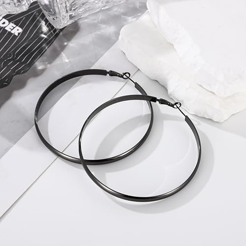 Image of Gacimy Gold Hoop Earrings for Women with 925 Sterling Silver Post | Hypoallergenic Lightweight Thick Hoops Earrings for Women Trendy Jewelry Gift