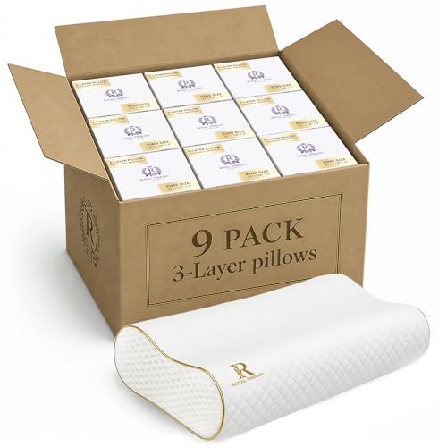 Image of Royal Therapy Memory Foam Pillow, 9-Pack King Cervical Pillow for Neck, Contour, Pillow for Neck and Shoulder Pain, Side Sleeper Pillow for Shoulder, Side Sleeping