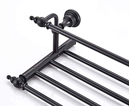 Toallero doble negro retro de latón para solucionar la falta de espacio en baño y cocina 8