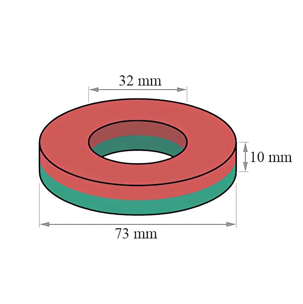 Large Ceramic Ferrite Ring Magnets - 2.87" OD, 1.26" ID x 0.4" Thick (2P) — Amazon image 3