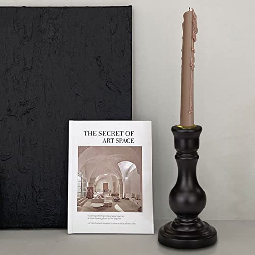 Black Wooden Candlestick Holder With Gold Cups, Taper Candle Holder Stand, For Fireplace Mantel And Foyer Table Centerpiece Home Decor #TOP1