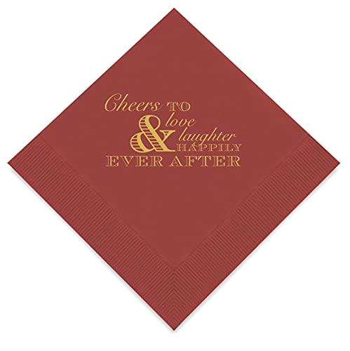 Serviettes à cocktail anti-déchirure Weddingstar feuille d'or couleur vin mariage