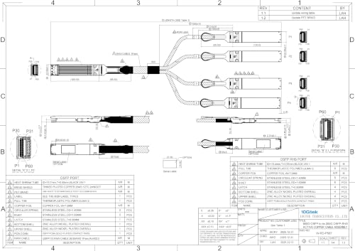 Image of 10Gtek 800G OSFP to 4x200G OSFP Acc Breakout Cable, 26AWG, 5-Meter | ● 800Gb /s ACC cable ● Compatible with NVIDIA MCA4J80-N005 ● For InfiniBand NDR /Ethernet ● 100% tested
