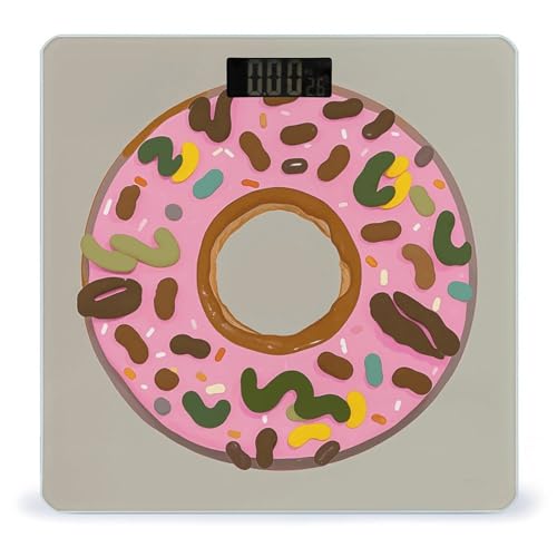 Báscula digital Donut de vidrio templado para uso en baño miniatura 1
