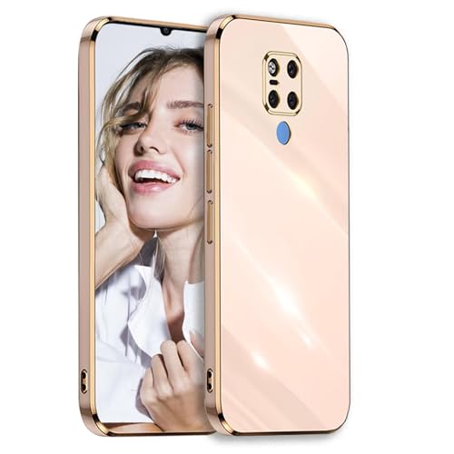 POUHYE Funda para Huawei Mate 20 X 4G/5G Carcasa Silicona, Protección Cámara Ultra Fina Galvanizado Suave TPU Bumper Resistente Antigolpes Móvil Case para Huawei Mate 20 X 4G/5G Rosa