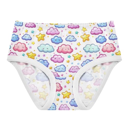 ZZKKO Cute Cloud Star Girls Underwear Toddler Panties for Girls Comfort Brief Size 2-8T