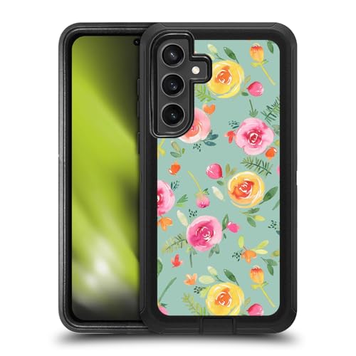 Étui antichoc Samsung Galaxy S24 FE Ninola Roses Florales d?Été Vertes
