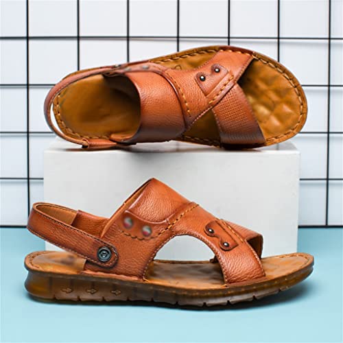 Leather Sandals Men's Casual Beach Shoes Zandalias para Hombre Sandales Sandalen Men Sandals(44)3