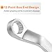 HARFINGTON Offset Extra Long Box End Wrench 14 x 15 mm Metric 12 Point 75 Degree Offset Double End Box Ratcheting Wrench Carbon Steel Polished Long Spanner Tools