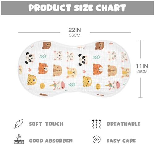 2 Pack Muslin Burp Cloths Koala Animals Cute Cotton Baby Burp Cloths Ultra Absorbent and Soft Thick Burping Cloth for Newborn Baby Boys Girls, Large 22" x 11"2
