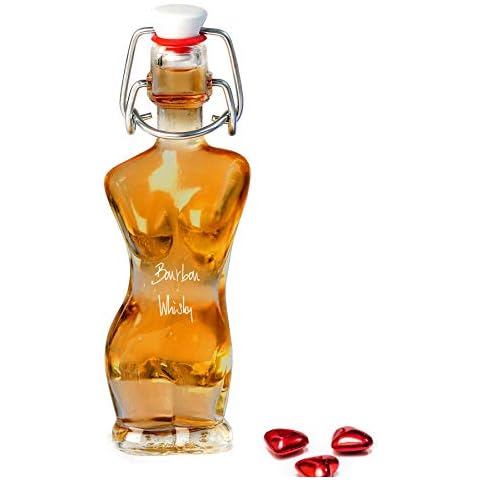 Bourbon | Miniature Whisky Gift | Woman Shaped Glass Bottle | 40ml | 40% Cover