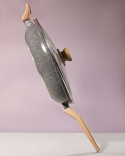 Frigideira com Tampa 28cm Cerâmica Marble Edition Dark Grey Oster